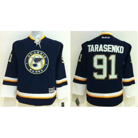 Blues #91 Vladimir Tarasenko Navy Blue Alternate Stitched Youth NHL Jersey