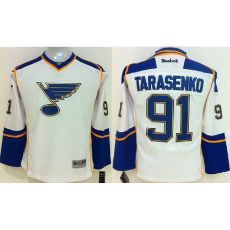 Blues #91 Vladimir Tarasenko White Stitched Youth NHL Jersey