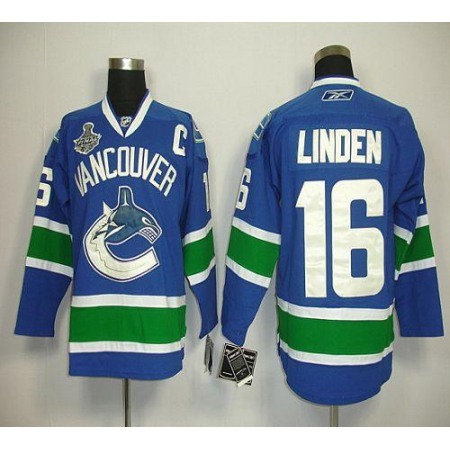 Canucks 2011 Stanley Cup Finals #16 Trevor Linden Blue Stitched Youth NHL Jersey