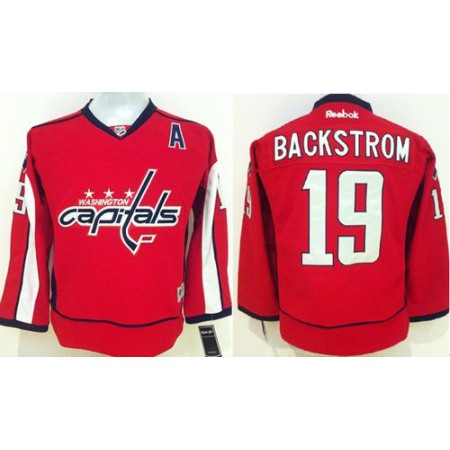 Capitals #19 Nicklas Backstrom Stitched Red Youth NHL Jersey