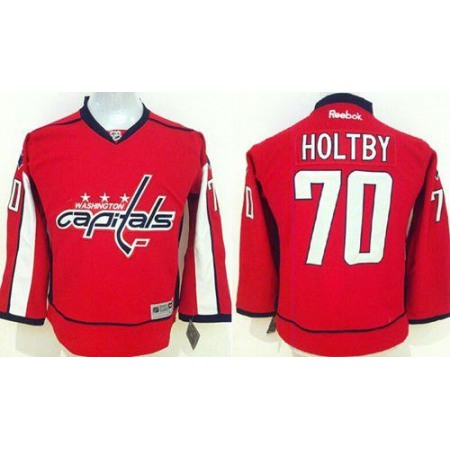 Capitals #70 Braden Holtby Red Stitched Youth NHL Jersey