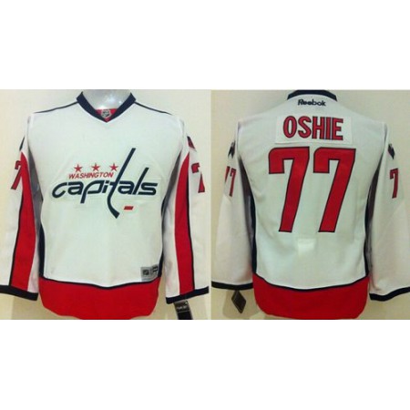 Capitals #77 T.J Oshie White Stitched Youth NHL Jersey