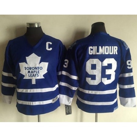 Maple Leafs #93 Doug Gilmour Blue CCM Throwback Stitched Youth NHL Jersey