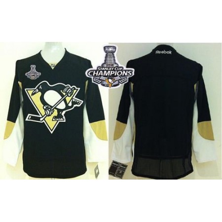 Penguins Blank Black 2016 Stanley Cup Champions Stitched Youth NHL Jersey