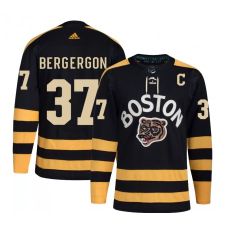Men's Boston Bruins #37 Patrice Bergeron Black Classic Primegreen Stitched Jersey
