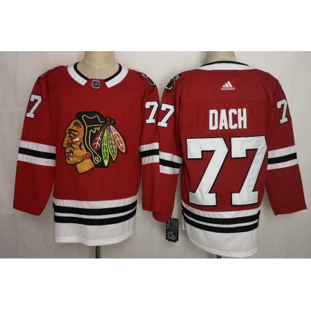 Men's Chicago Blackhawks #77 Kirby Dach Red Throwback CCM Stitched NHL Jersey