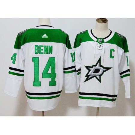 Men's Adidas Dallas Stars #14 Jamie Benn White Stitched NHL Jersey