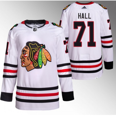 Men's Chicago Blackhawks #71 Taylor Hall White Stitched Hockey Jersey