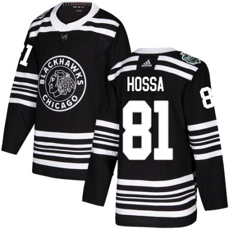 Men's Chicago Blackhawks #81 Marian Hossa Black 2019 Winter Classic Stitched NHL Jersey