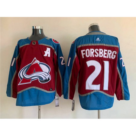 Men's Colorado Avalanche #21 Peter Forsberg Burgundy Stitched Jersey