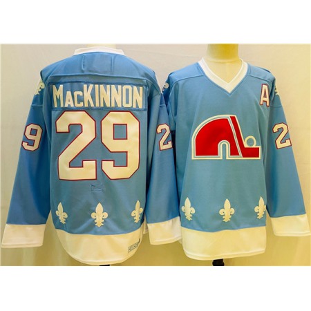 Men's Colorado Avalanche #29 Nathan MacKinnon Blue Stitched Jersey