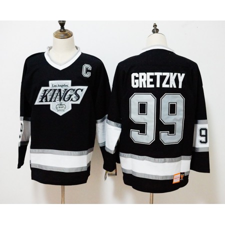 Men's Los Angeles Kings #99 Wayne Gretzky Black Throwback CCM Stitched NHL Jersey