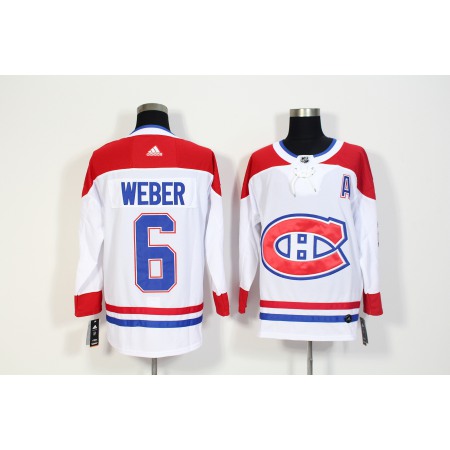 Men's Adidas Montreal Canadiens #6 Shea Weber White Stitched NHL Jersey