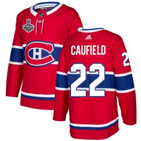 Men's Montreal Canadiens #22 Cole Caufield 2021 Red Stanley Cup Final Stitched Jersey