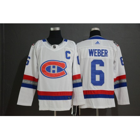 Men's Montreal Canadiens #6 Shea Weber White 2017 NHL 100 Classic Stitched Jersey