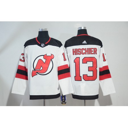 Men's New Jersey Devils #13 Nico Hischier White Stitched NHL Jersey
