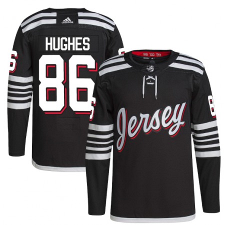 Men's New Jersey Devils #86 Jack Hughes 2021/22 Black Stitched Jersey