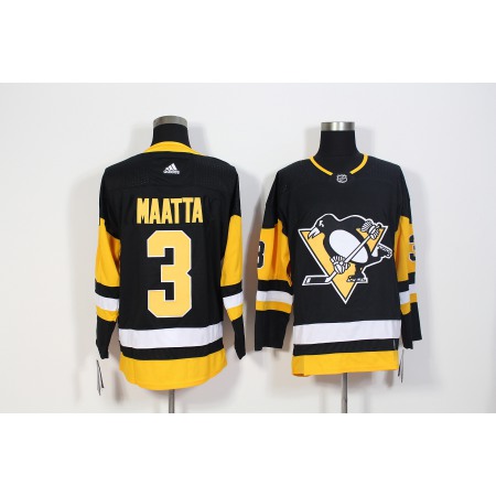 Men's Adidas Pittsburgh Penguins #3 Olli Maatta Black Stitched NHL Jersey