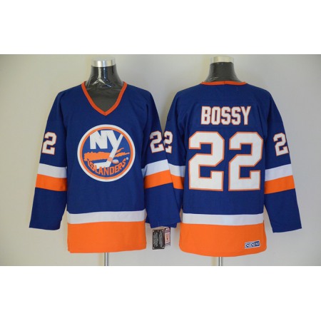 Men's New York Islanders #22 Mike Bossy Royal Blue CCM Throwback Stitched NHL Jersey
