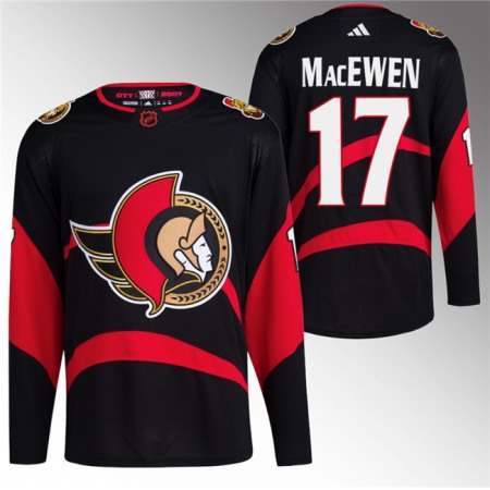 Men's Ottawa Senators #17 Zack MacEwen Black Reverse Retro Stitched Jersey