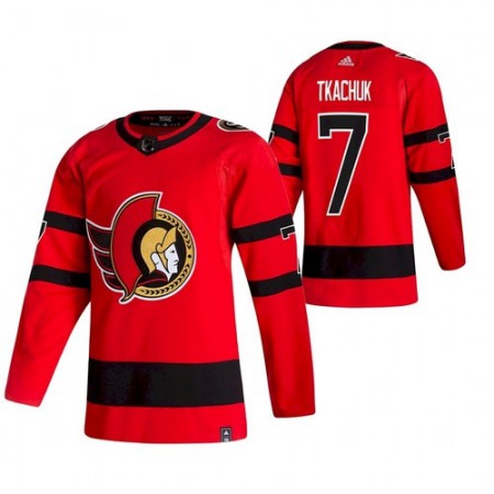 Men's Ottawa Senators #7 Brady Tkachuk 2021 Red Reverse Retro Stitched Jersey