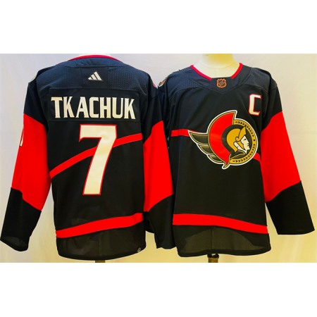 Men's Ottawa Senators #7 Brady Tkachuk Black Stitched Jersey