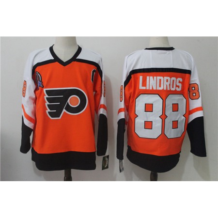 Men's Philadelphia Flyers #88 Eric Lindros Orange 1997 Stanley Cup Ccm Vintage Throwback Stitched NHL Jersey