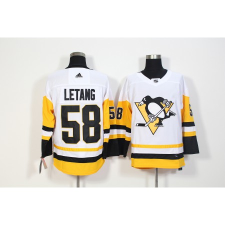Men's Adidas Pittsburgh Penguins #58 Kris Letang White Stitched NHL Jersey