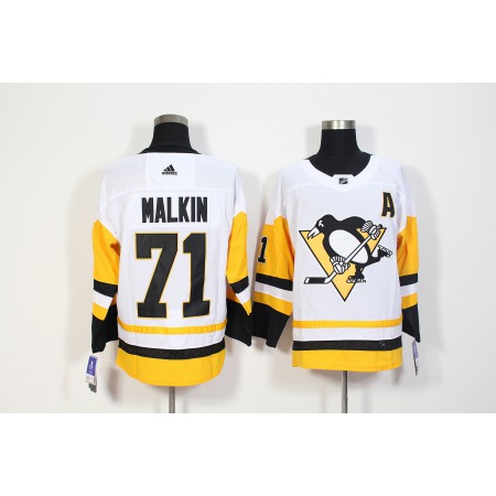 Men's Adidas Pittsburgh Penguins #71 Evgeni Malkin White Stitched NHL Jersey