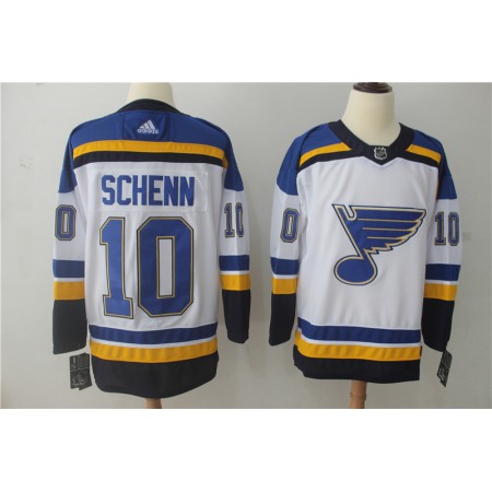 Men's Adidas St. Louis Blues #10 Brayden Schenn White Stitched NHL Jersey