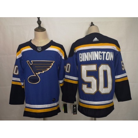 Men's St. Louis Blues #50 Jordan Binnington Blue Fashion Stitched NHL Jersey