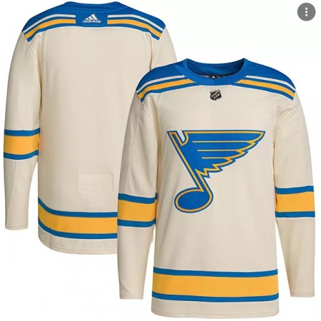 Men's St. Louis Blues Blank Cream 2022 Winter Classic Stitched Jersey