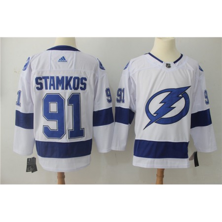 Men's Adidas Tampa Bay Lightning #91 Steve Stamkos White Stitched NHL Jersey