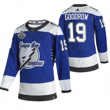 Men's Tampa Bay Lightning #19 Barclay Goodrow 2021 Blue Stanley Cup Final Bound Reverse Retro Stitched Jersey