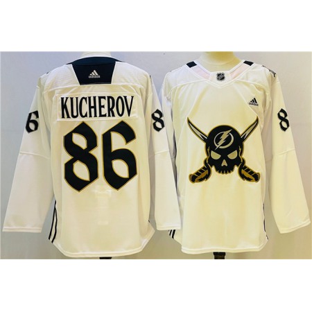 Men's Tampa Bay Lightning #86 Nikita Kucherov White Stitched Jersey