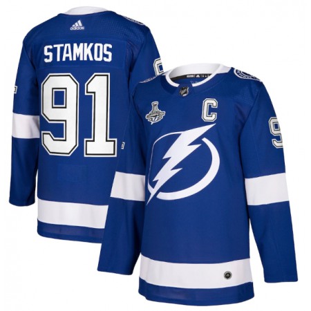 Men's Tampa Bay Lightning #91 Steven Stamkos 2021 Stanley Cup Champions Stitched Jersey