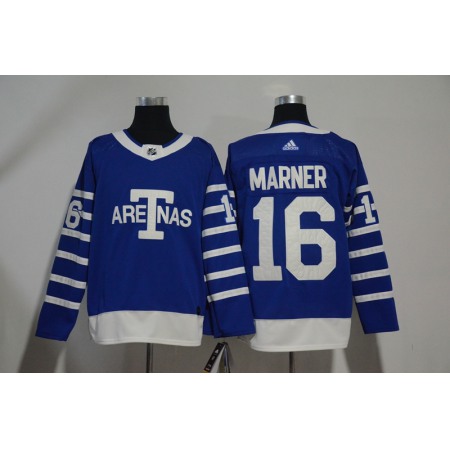 Men's Toronto Maple Leafs #16 Mitchell Marner Blue 1918 Arenas Throwback Stitched NHL Jersey