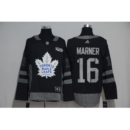 Toronto Maple Leafs #16 Mitchell Marner Black Men's 1917-2017 100th Anniversary Stitched NHL Jersey