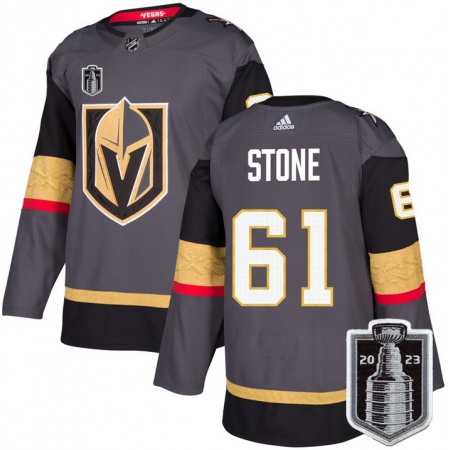 Men's Vegas Golden Knights #61 Mark Stone Grey 2023 Stanley Cup Final Stitched Jersey