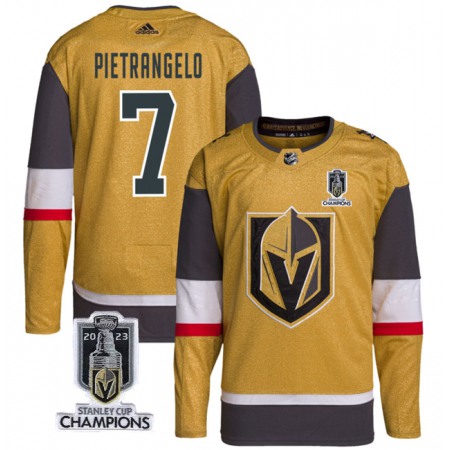 Men's Vegas Golden Knights #7 Alex Pietrangelo Gold 2023 Stanley Cup Champions Stitched Jersey