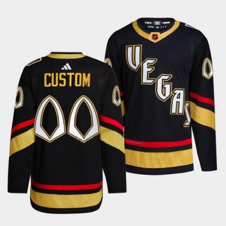 Men's Vegas Golden Knights Custom Black 2022-23 Reverse Retro Stitched Jersey