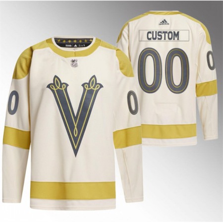 Men's Vegas Golden Knights Custom Cream 2024 Winter Classic Breakaway Stitched Jersey