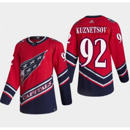 Men's Washington Capitals #92 Evgeny Kuznetsov 2021 Red Reverse Retro Stitched Jersey