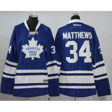 Maple Leafs #34 Auston Matthews Blue Women's Alternate Stitched NHL Jersey