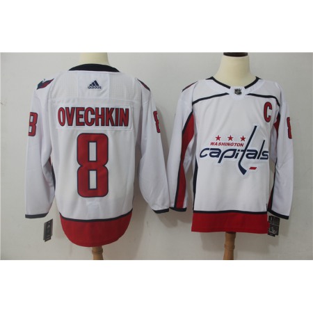 Men's Adidas Washington Capitals #8 Alexander Ovechkin White Stitched NHL Jersey