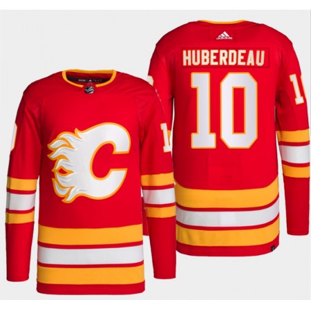 Women's Calgary Flames #10 Jonathan Huberdeau Red Stitched Jersey