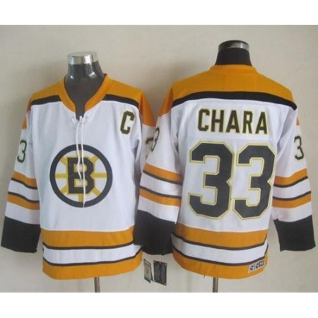 Bruins #33 Zdeno Chara White CCM Throwback Stitched NHL Jersey