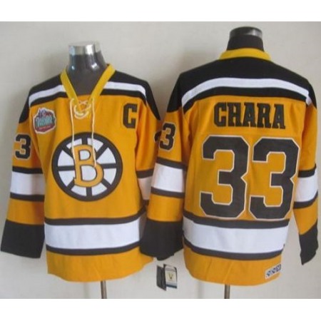 Bruins #33 Zdeno Chara Yellow Winter Classic CCM Throwback Stitched NHL Jersey