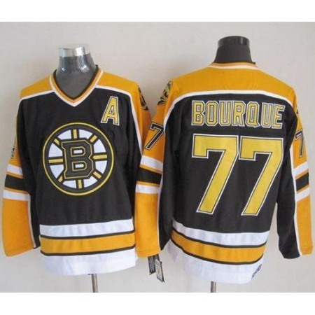 Bruins #77 Ray Bourque Black CCM Throwback New Stitched NHL Jersey