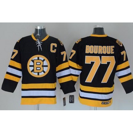 Bruins #77 Ray Bourque Black CCM Throwback Stitched NHL Jersey